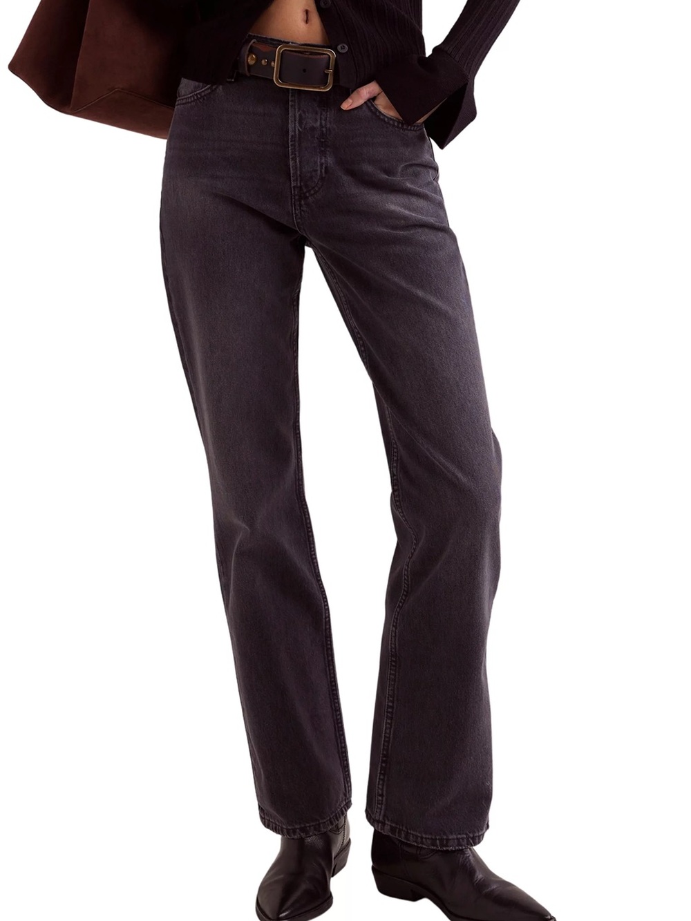 We The Free Washed Black Boot-Cut Jeans